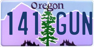 OR license plate 141GUN