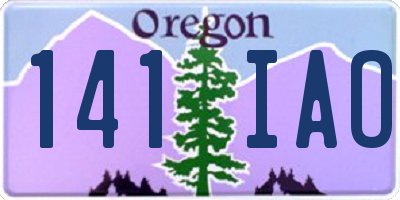 OR license plate 141IAO