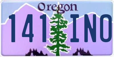 OR license plate 141INO