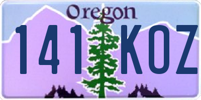 OR license plate 141KOZ