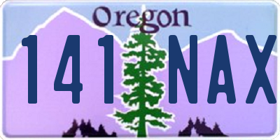 OR license plate 141NAX
