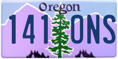 OR license plate 141ONS