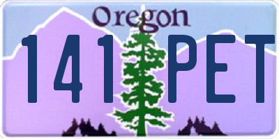 OR license plate 141PET