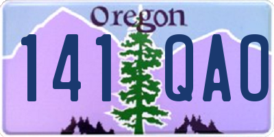 OR license plate 141QAO