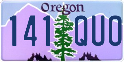 OR license plate 141QUO