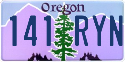 OR license plate 141RYN