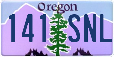 OR license plate 141SNL