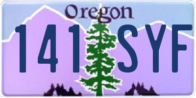 OR license plate 141SYF