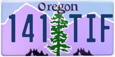 OR license plate 141TIF
