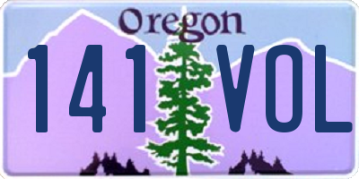 OR license plate 141VOL
