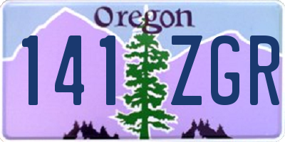 OR license plate 141ZGR