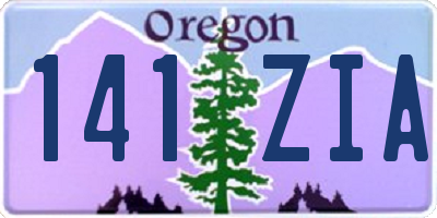 OR license plate 141ZIA