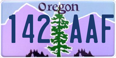 OR license plate 142AAF