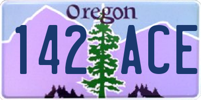 OR license plate 142ACE