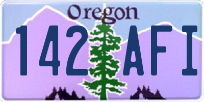 OR license plate 142AFI