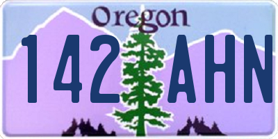 OR license plate 142AHN