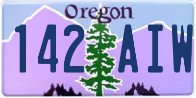OR license plate 142AIW