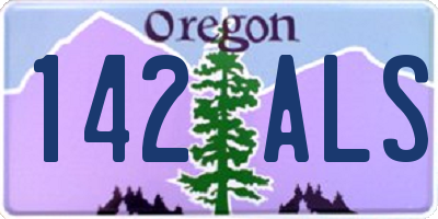 OR license plate 142ALS