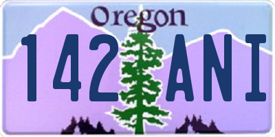 OR license plate 142ANI