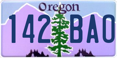 OR license plate 142BAO