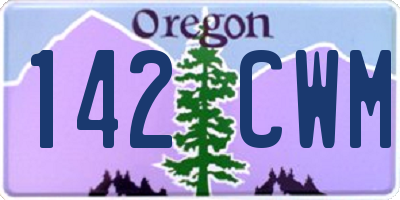 OR license plate 142CWM