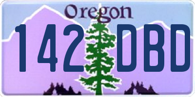 OR license plate 142DBD