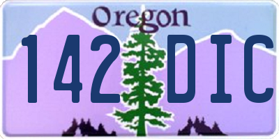 OR license plate 142DIC