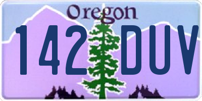 OR license plate 142DUV