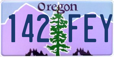OR license plate 142FEY