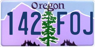 OR license plate 142FOJ