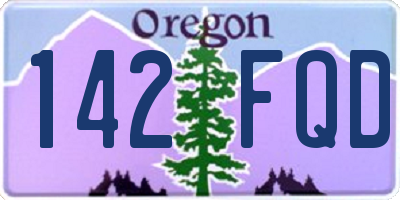 OR license plate 142FQD