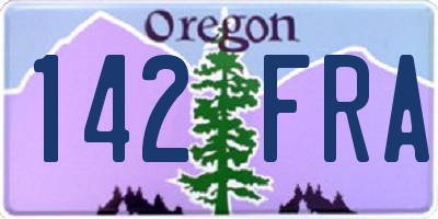 OR license plate 142FRA