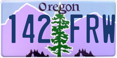 OR license plate 142FRW