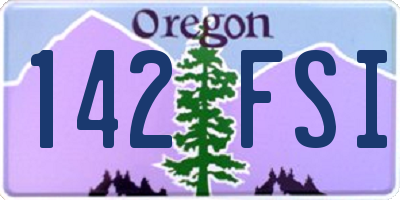 OR license plate 142FSI