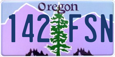 OR license plate 142FSN