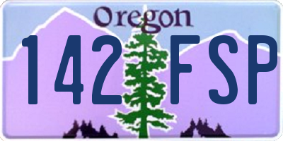 OR license plate 142FSP