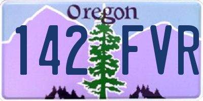 OR license plate 142FVR