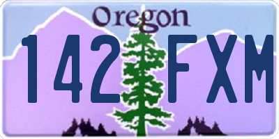 OR license plate 142FXM