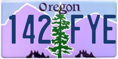 OR license plate 142FYE