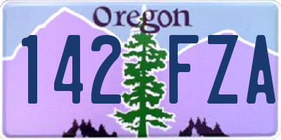 OR license plate 142FZA