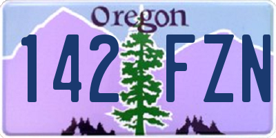 OR license plate 142FZN