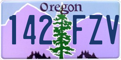 OR license plate 142FZV
