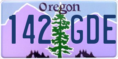 OR license plate 142GDE