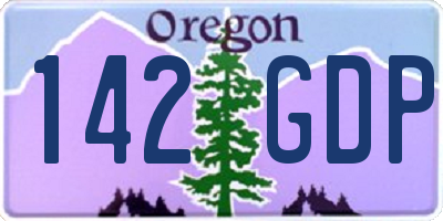 OR license plate 142GDP