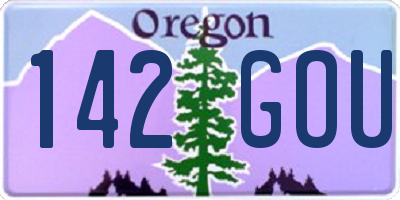 OR license plate 142GOU