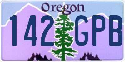 OR license plate 142GPB