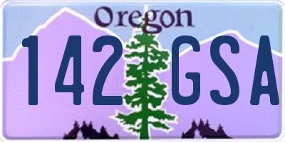 OR license plate 142GSA