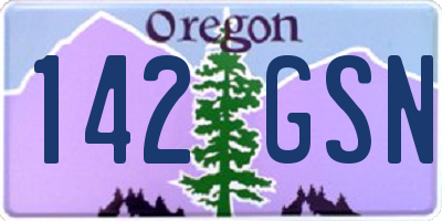 OR license plate 142GSN