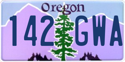 OR license plate 142GWA