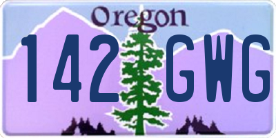 OR license plate 142GWG